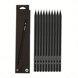 Crayons en bois noir personnalisés de haute qualité en gros pour les étudiants, crayons de couleur - Product Image 1