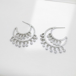 custom plata 925 sterling <b>silver</b> <b>big</b> exaggerate party <b>earring</b> trendy ear luxury cubic zirconia bohemian western ladies <b>earrings</b> - Product Image 2