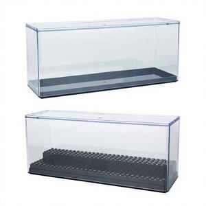 BLOCKMOC 2-Layer <b>Clear</b> 3D Cartoon Mini Figurine <b>Display</b> Case Plastic Storage Cabinet for Ages 6+ Kid Intelligence Development - Product Image 1