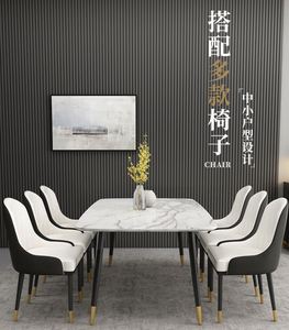Ensemble table à manger et chaise en marbre, modèle nordique, moderne et minimaliste, pour le riz, la maison, un petit appartement, télescopique - Product Image 6