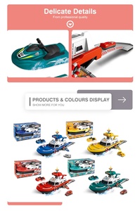 Nouveaux enfants stockage navire construction garage bateaux 1:64 voiture en métal set jouets avec lumière de musique - Product Image 5