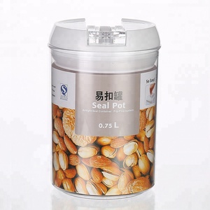 BPA free plastic 0.75L Round airtight retain freshness keeping container food storage tank canister