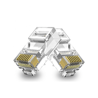 Connecteur femelle RJ45 UTP 8P8C Ethernet Cat5e/Cat6 blanc flexible plaqué or