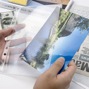 Pochettes pour classeurs A5 A6 A7, pochettes à feuilles mobiles, pochettes souples en PVC transparent avec paillettes, <span class=keywords><strong>pochette</strong></span> pour cartes, chargement latéral, étanche, enveloppe en <span class=keywords><strong>plastique</strong></span> pour argent liquide - Product Image 3