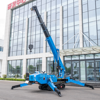 Grue araignée sur chenilles Hengwang 5,0 tonnes, à moteur diesel, entraînement hydraulique, hauteur de levage 16,5 m, couleur personnalisée, support OEM, nacelle araignée