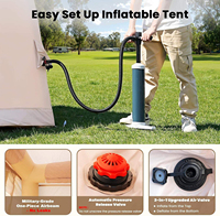 Tente gonflable de glamping quatre saisons grande capacité pour camping en plein air, tente gonflable en tissu Oxford pour 6-8 personnes, portable et personnalisable