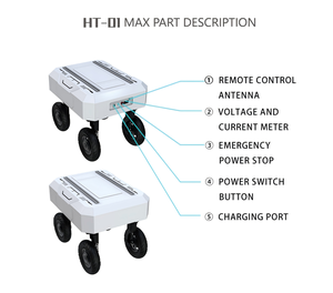 Chasis <span class=keywords><strong>AGV</strong></span> industrial con dirección en las 4 ruedas, plataforma omnidireccional todoterreno para navegación autónoma y logística inteligente - Product Image 3
