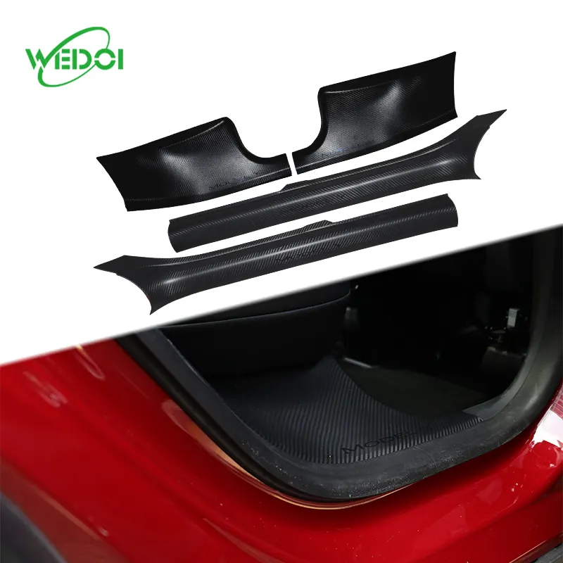 4 Stuks Fabriek Hot-Sale Heldere Carbon Print Abs Autodeur Dorpel Scuff Guard Cover Anti-Slip Sport Front Dorpel Voor Tesla Model Y