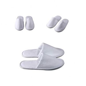 Pantoufles jetables en coton éponge blanches, lavables, personnalisables avec logo, pour hôtels, spas et invités – Vente en gros, luxe à prix abordable - Product Image 2