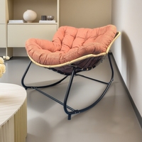 Fauteuil à bascule relaxant en rotin, design moderne pour l'intérieur et l'extérieur, chaise longue paresseuse en forme d'œuf, mobilier de loisirs pour la maison