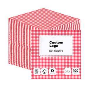 2 plis 33cm Vaisselle <span class=keywords><strong>de</strong></span> mariage recyclable Serviettes <span class=keywords><strong>de</strong></span> fête jetables Paquet en vrac <span class=keywords><strong>Serviette</strong></span> en <span class=keywords><strong>papier</strong></span> vichy à carreaux <span class=keywords><strong>rouge</strong></span> doux - Product Image 3