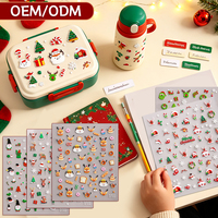 Autocollants pour ongles de Noël en relief 5D RTS, décorations mignonnes de Père Noël, d'arbre et de flocons de neige pour manucure DIY