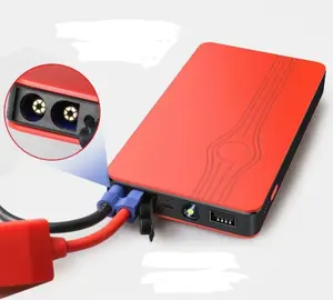 Démarreur de batterie de voiture portable rouge 1pc, dispositif d'alimentation de démarrage d'urgence de voiture 12V 600A pour boîtier de batterie externe de voitures 12V pour