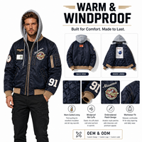 Blouson Bomber Vintage Homme Sur Mesure en Tissu Denim Toile de Qualité avec Col Montant et Fermeture Éclair, Doublure en Fourrure de Lapin, Idéal pour l'Hiver