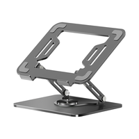 Support de refroidissement ergonomique pour ordinateur portable avec logo personnalisé, accessoire informatique en métal, rotation à 360 degrés, support réglable pour ordinateur portable