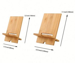 Support de smartphone en bambou de qualité supérieure |   Support en bois naturel avec logo de la marque |   Cadeau d'entreprise en gros pour accessoires technologiques - Product Image 3