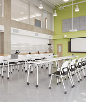 Fauteuil ergonomique en plastique écologique avec roulettes, pour étudiants (école et appartement)