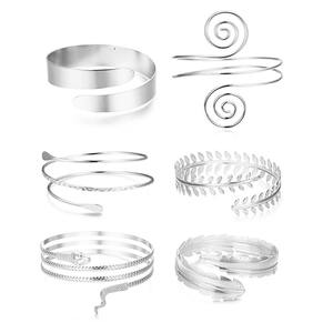 Europeo americano alla moda 6 pezzi metallo cerchio foglia foglia anello bracciale Set Cross-Border prodotto di vendita caldo - Product Image 5