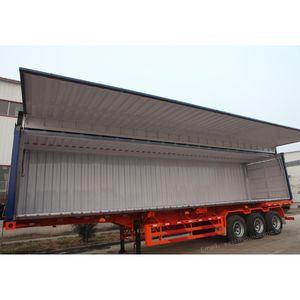 <span class=keywords><strong>Remorque</strong></span> hydraulique pour camion électrique, accessoire <span class=keywords><strong>remorque</strong></span> avec des ailes ouvertes de 12m de Long, camion à Double aile, 40 tonnes, deuxième main - Product Image 3