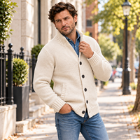 Cardigan tricoté pour homme, personnalisé par le fabricant, avec col à revers et poches boutonnées, style décontracté pour le quotidien