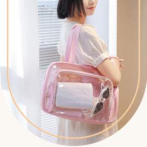 Sac de maquillage de voyage en PVC écologique, imperméable, résistant au sable, grand, transparent, portable, léger, multifonctionnel pour la salle de sport, la piscine, la plage - Product Image 1