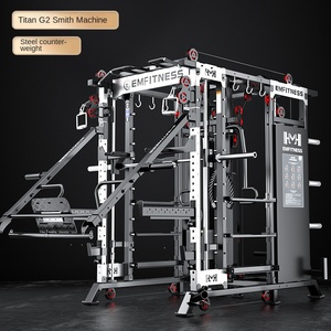 Machine Smith multifonctionnelle professionnelle et domestique, structure en acier, entraînement croisé, triceps, fessiers, pectoraux Em938e - Product Image 2