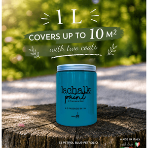 52 PETROL BLUE 1lt LaChalk the evolution of <b>chalk</b> paint Where <b>chalk</b> meets resin: Hybrid <b>Chalk</b> Resin Paint made in Italy - Product Image 2