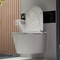 S030 WC intelligent entièrement automatique à télécommande, moderne, allongé, à poser au sol, en céramique, avec technologie de chasse d'eau avancée à siphon, sortie en S