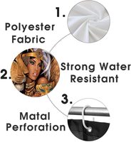 Rideau de douche imperméable, ensembles de rideaux de douche modernes imprimés personnalisés, ensemble de 4 pièces