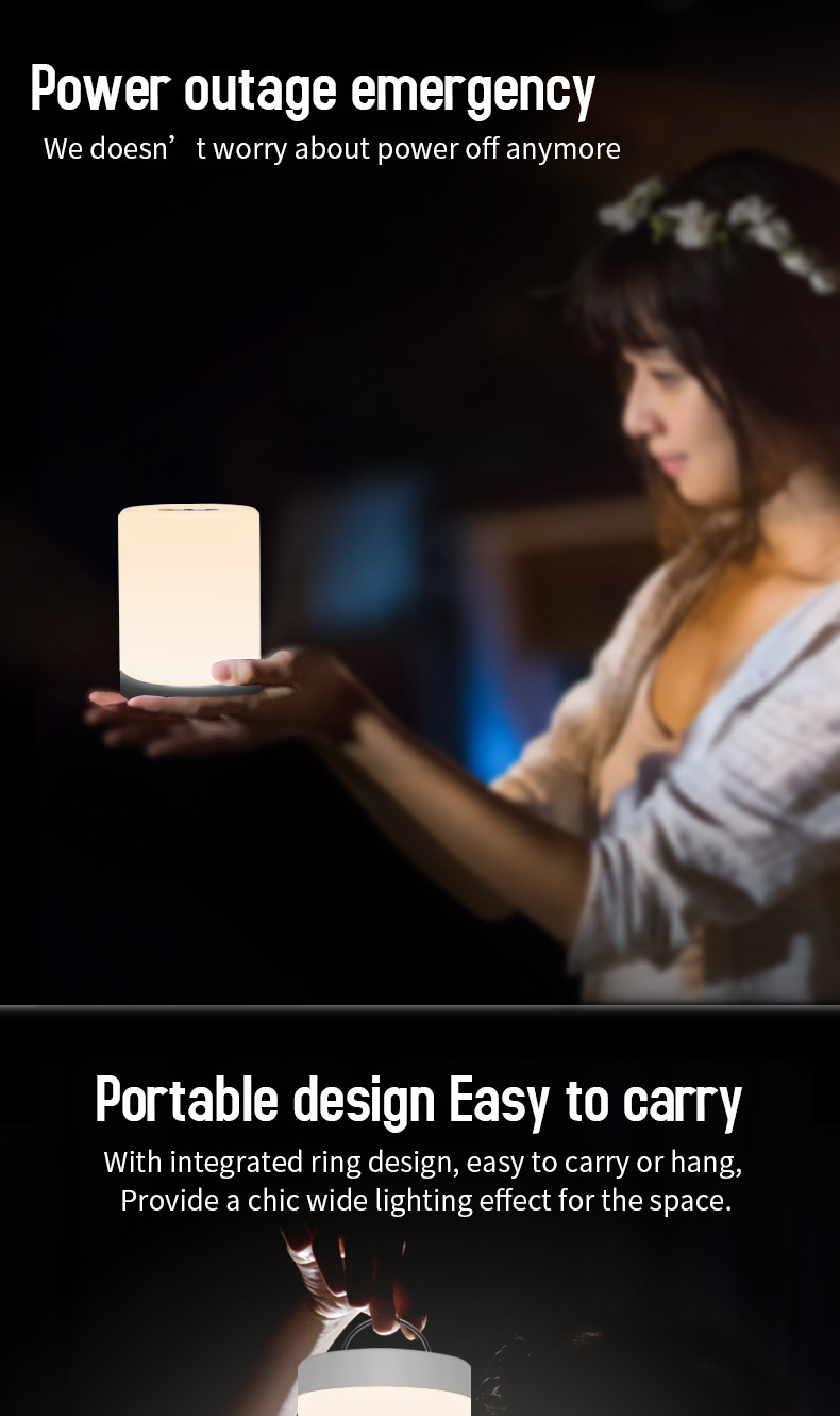 Rechargeable Smart LED Touch Control Night Light Induction Dimmer Intelligent Bedside Portable Lamp Dimmable RGB Color Change