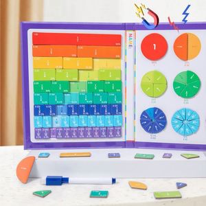 Jouet d'apprentissage des mathématiques pour enfants, tuiles magnétiques manipulables, puzzle éducatif sur les fractions - Product Image 4