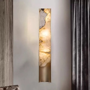 Lámpara de Pared de Mármol Natural Nórdico, Lámpara de Pared para Sala de Estar, Lámpara de Diseño Posmoderno para Pasillo, Dormitorio, Lámpara de Noche Francesa - Product Image 4
