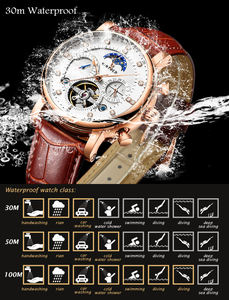 KINYUED Innovador Tourbillon Diamante Patrón Incrustaciones Diamante Escala Fase <span class=keywords><strong>Lunar</strong></span> Hueco Mecánico Reloj Business Elite - Product Image 5