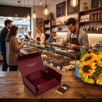 Boîte de Truffes au Chocolat Assorties pour Anniversaire, Cadeau Gourmand pour Femmes et Hommes, Panier Cadeau Alimentaire, Bonbons Crémeux au Ganache au Lait