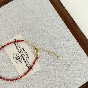 Dylam Unique Customized 925 Sterling Silver 5A Cubic Zirconia Tail Pendant <b>Red</b> Crystal Bead Chain <b>Bracelets</b> for Daily Wear - Product Image 5