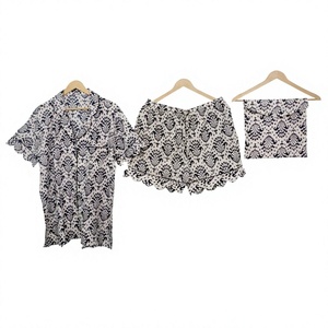 Conjunto de Pijama de Algodón 100% para Mujer, Estampado Floral, Ropa de Dormir, Pantalones Cortos, Talla Grande, Ropa de Playa con Conjunto de Pijama Corto - Product Image 1