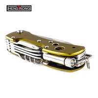 Couteau de poche pliable multifonctionnel 14-en-1 en acier inoxydable avec manche en aluminium, outil de survie pour le camping, la randonnée, le bricolage, personnalisable OEM