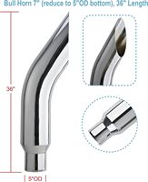 Échappement personnalisé en usine 7 "réduit à 5" Pile d'échappement en acier inoxydable chromé Bull Horn