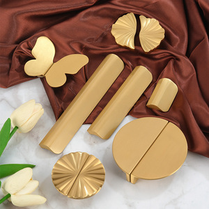 Light Luxury Solid Brass Concealed Cabinet Handles Furniture Hardware Shoes Kitchen Drawer Pull <strong>Knob</strong> Brass <strong>Door</strong> - Product Image 2