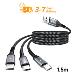 Ready to Ship SUNGUY 3-in-1 1.5m 18W Fast <b>Charging</b> USB <b>Cable</b> Wholesale Data Power <b>Cable</b> USB-Ladekabel for EU Market - Product Image 1