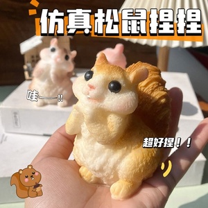 Juguete Antiestrés de Peluche con Forma de Ardilla Simulada, Juguete de Peluche de Hámster para Apretar, Juguete TPR Taba Squishy - Product Image 6