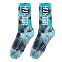 Imprimer des chaussettes unisexes de sublimation blanche personnalisées vierges Grip Chaussettes de football avec des blancs de sublimation en fil d'argent Chaussettes de cyclisme