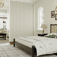 Rideaux occultants pliables beige extra larges pour portes coulissantes, portes accordéon, patio, placard, fenêtres, panneaux de séparation de pièce
