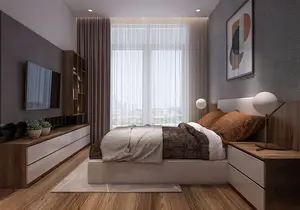 상업용 스타 호텔 침실 가구 아파트 및 빌라 프로젝트 판매를위한 현대 고급 목재 가구