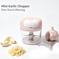 Hachoir manuel à tirette pour ail, légumes et viande, robot culinaire portable pour bébé, coupe-ail en acier inoxydable