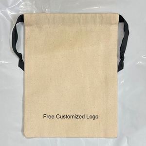 Wholesale Environmentally Friendly Canvas Muslin <b>Drawstring</b> Bag Recycled Cotton Fabric <b>Pouch</b> Natural Cotton <b>Drawstring</b> Bag <b>Pouch</b> - Product Image 1