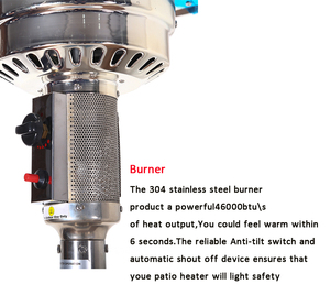 Calentadores de patio de <span class=keywords><strong>gas</strong></span> para exteriores con llama de hongo portátil de pie de alta eficiencia para uso en jardín - Product Image 6