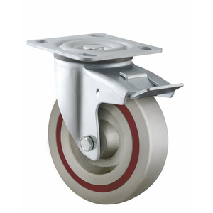 Style européen 4 "5" 160-200kg Capacité de charge Roulement à rouleaux en polypropylène TPR Frein pivotant <span class=keywords><strong>Roulettes</strong></span> moyennes et résistantes - Product Image 1