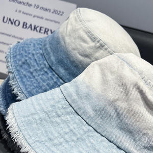 Femmes été coton seau chapeau pliable pêcheur <span class=keywords><strong>Bob</strong></span> casquette Hip Hop Style décontracté dessin animé motif lavé Denim pour hommes femmes - Product Image 6