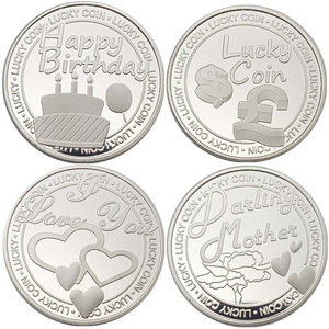 Medaglia di compleanno russo Charm collezione Dublon Darya placcato in argento quadrifoglio <span class=keywords><strong>trifoglio</strong></span> ricordo della festa della mamma - Product Image 1